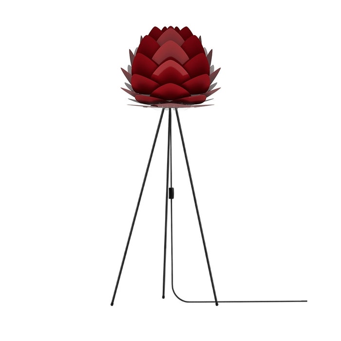 Aluvia Medium vloerlamp ruby red - met tripod zwart - Ø 59 cm 