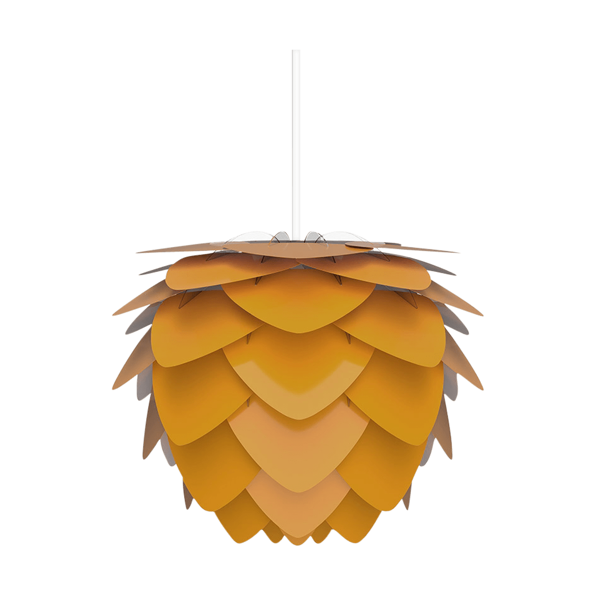 Aluvia Mini hanglamp saffron yellow - met koordset wit - Ø 40 cm