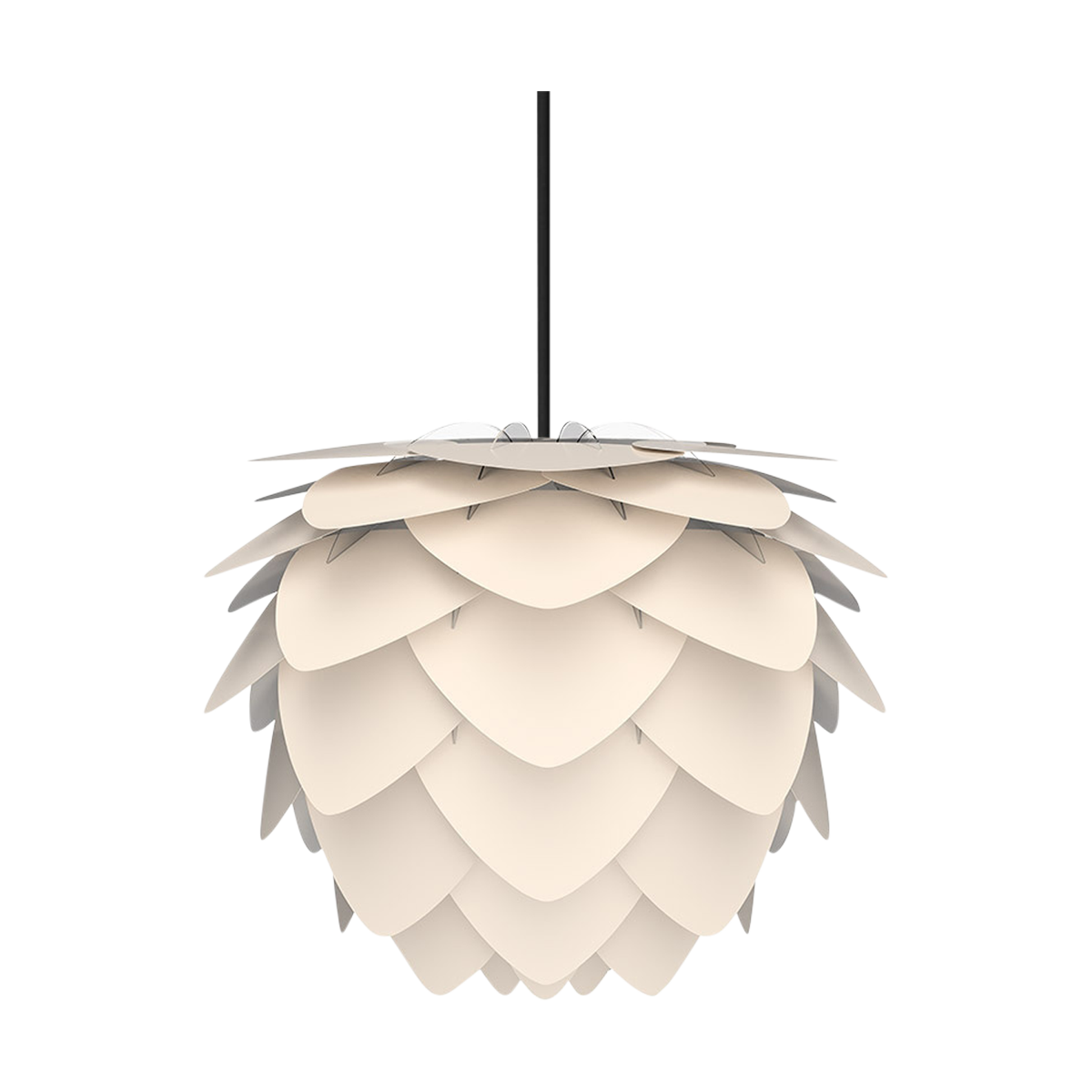 Aluvia Mini hanglamp pearl white - met koordset zwart - Ø 40 cm