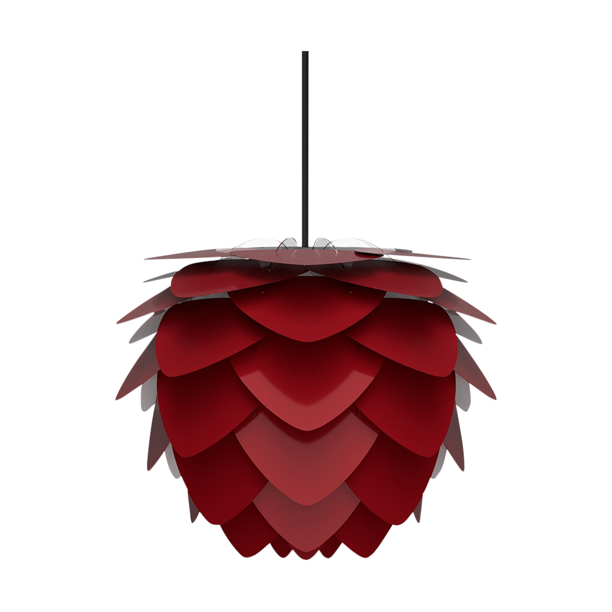 Aluvia Mini hanglamp ruby red - met koordset zwart - Ø 40 cm