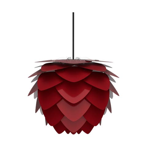 Aluvia Mini hanglamp ruby red - met koordset zwart - Ø 40 cm