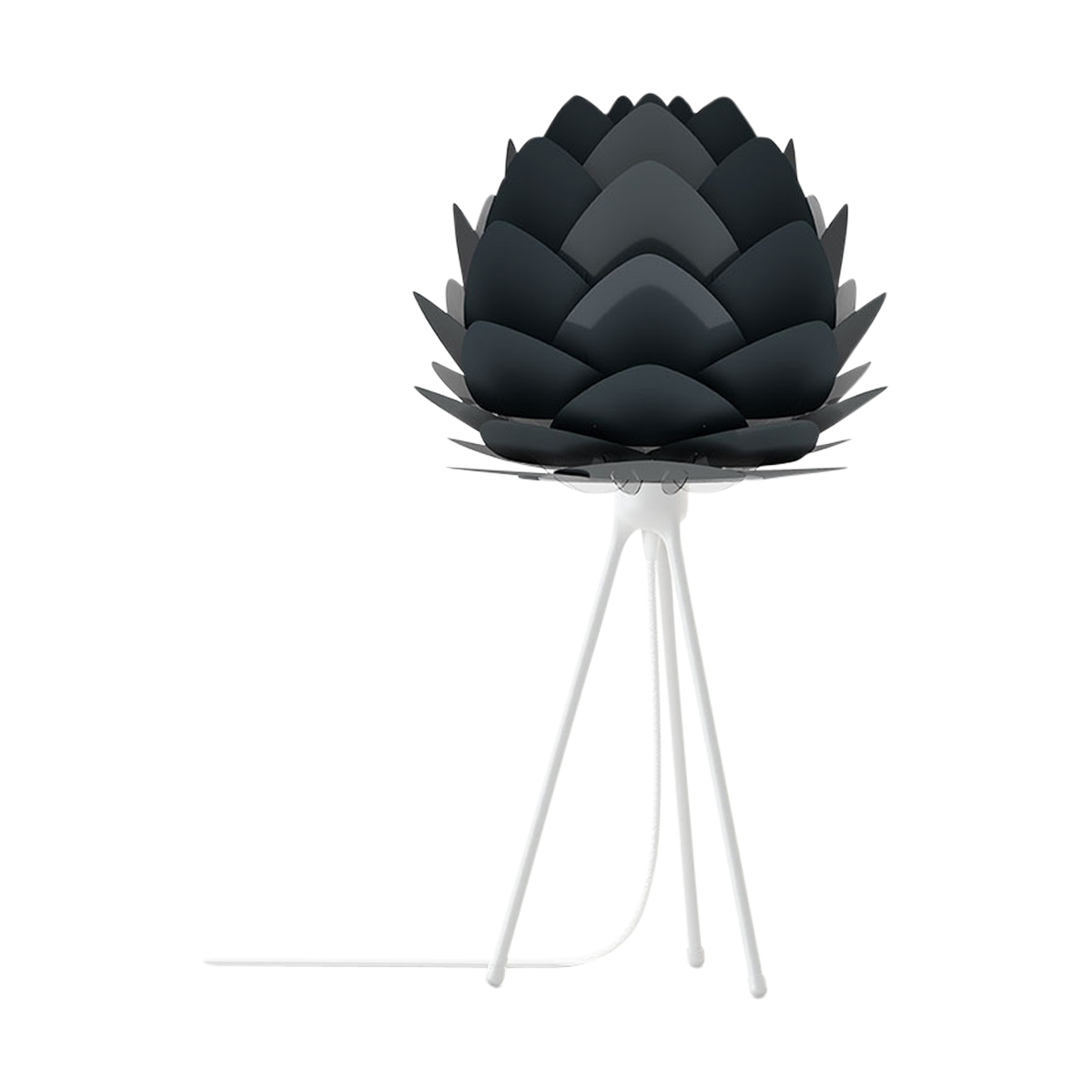 Aluvia Mini tafellamp anthracite grey  - met tripod wit - Ø 40 cm