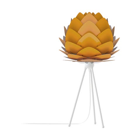 Aluvia Mini tafellamp saffron yellow - met tripod wit - Ø 40 cm