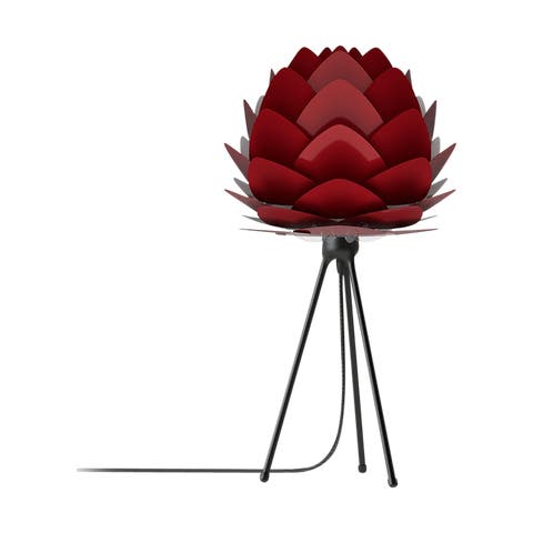 Aluvia Mini tafellamp ruby red - met tripod zwart - Ø 40 cm