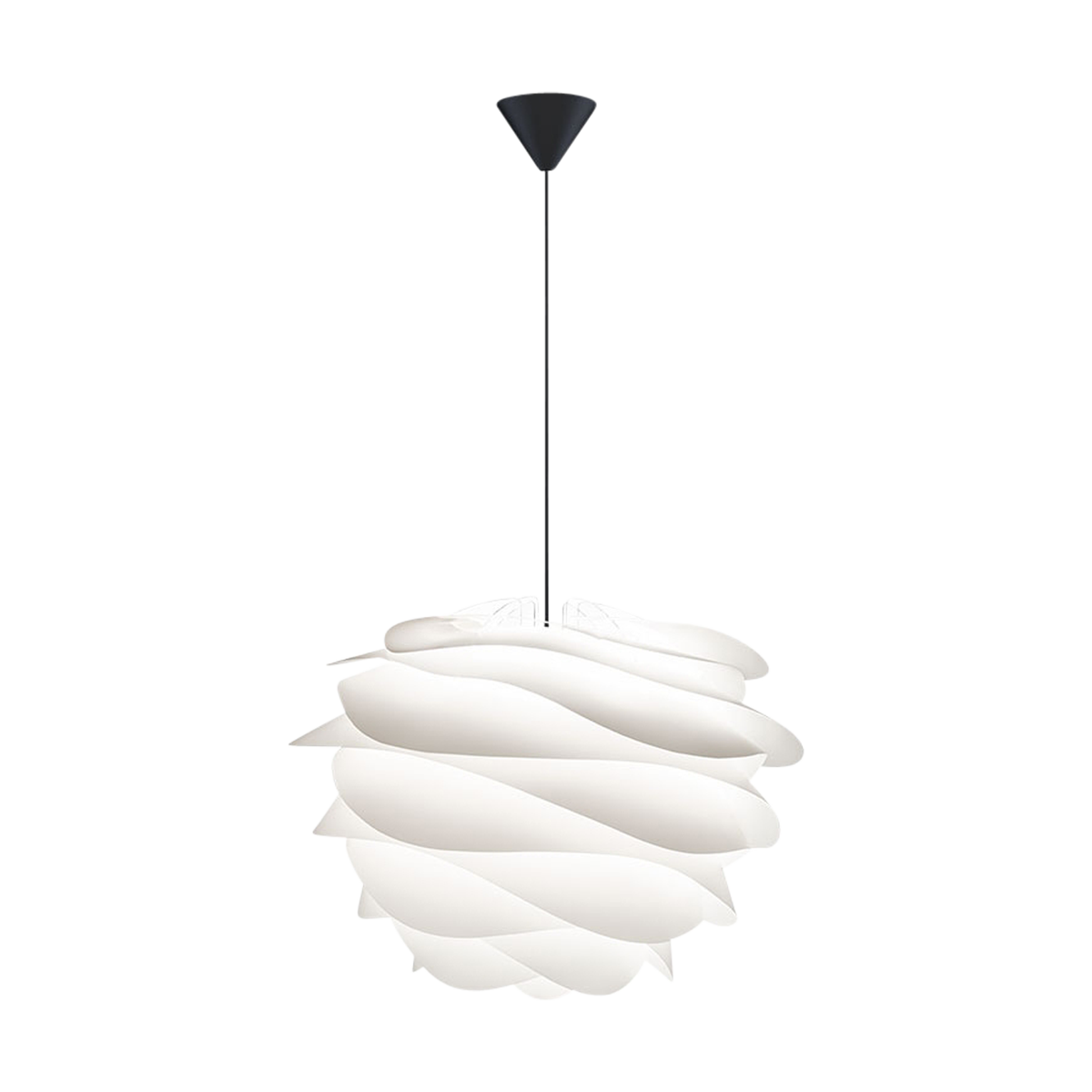Carmina Medium hanglamp white - met koordset zwart - Ø 48 cm