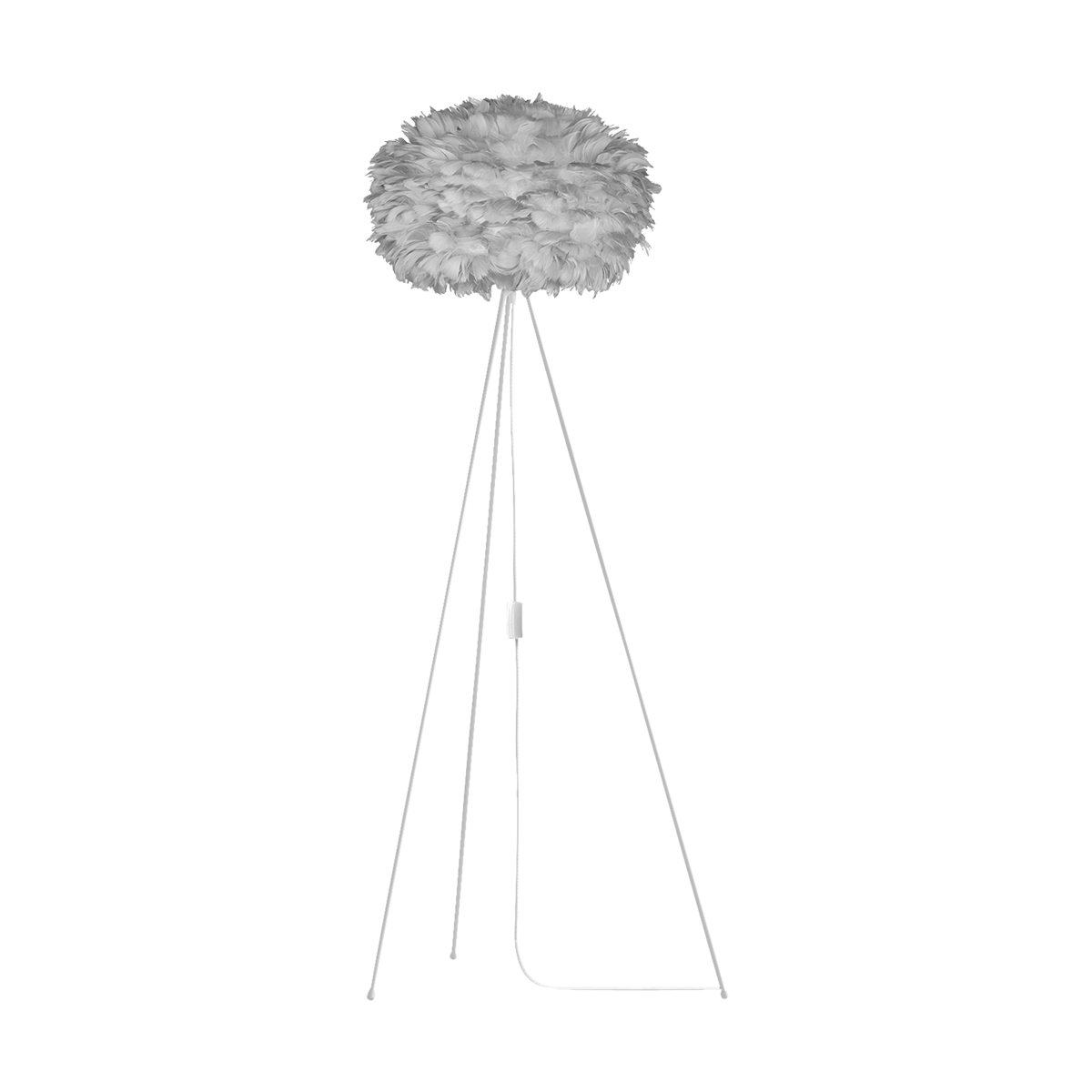 Eos Medium vloerlamp light grey - met tripod wit - Ø 45 cm