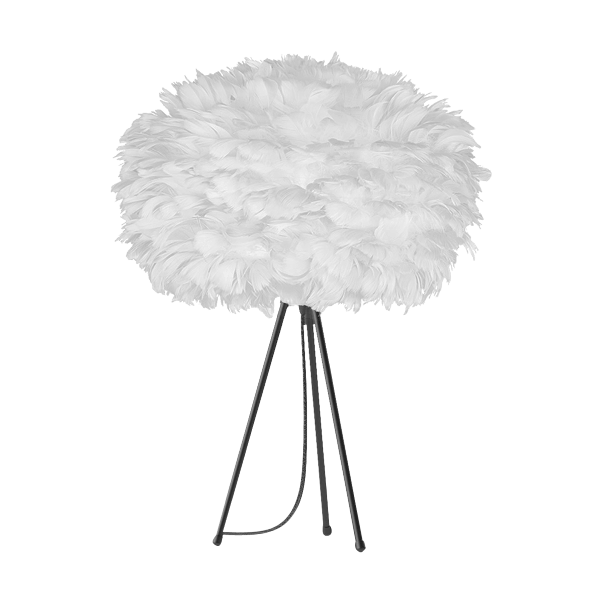 Eos Medium tafellamp white - met tripod zwart - Ø 45 cm