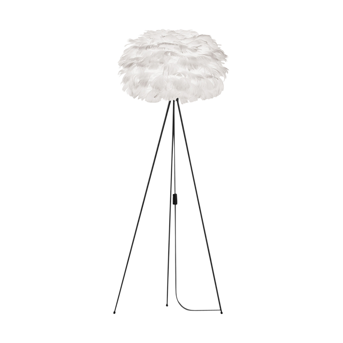 Eos Medium vloerlamp white - met tripod zwart - Ø 45 cm