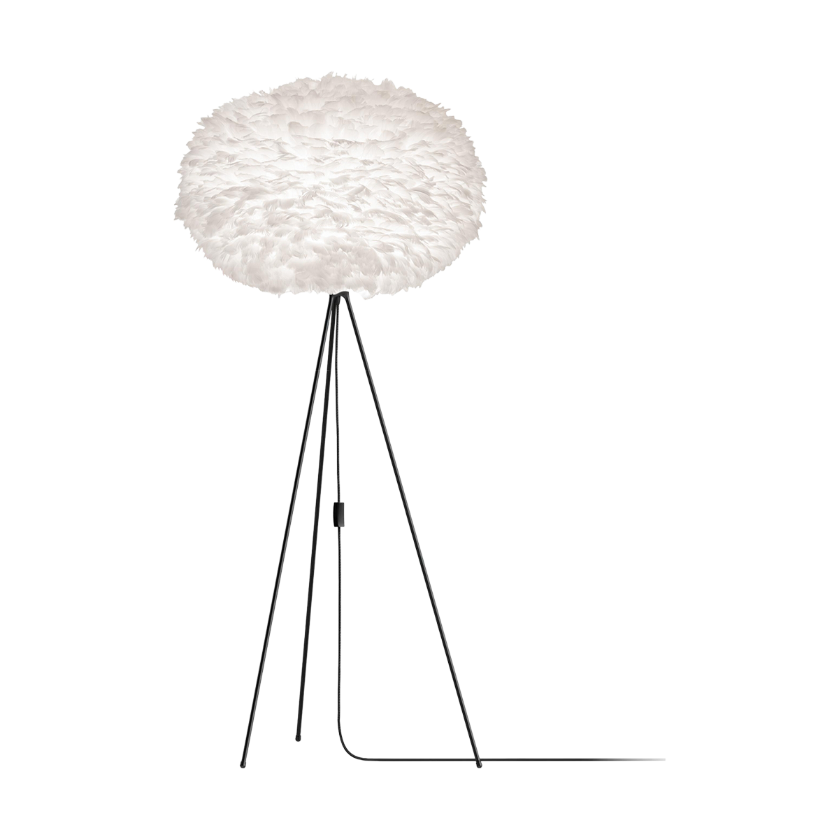 Eos X-large vloerlamp white - met tripod zwart - Ø 75 cm