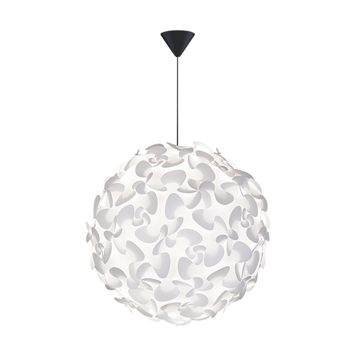 Lora Medium hanglamp white - met koordset zwart - Ø 45 cm