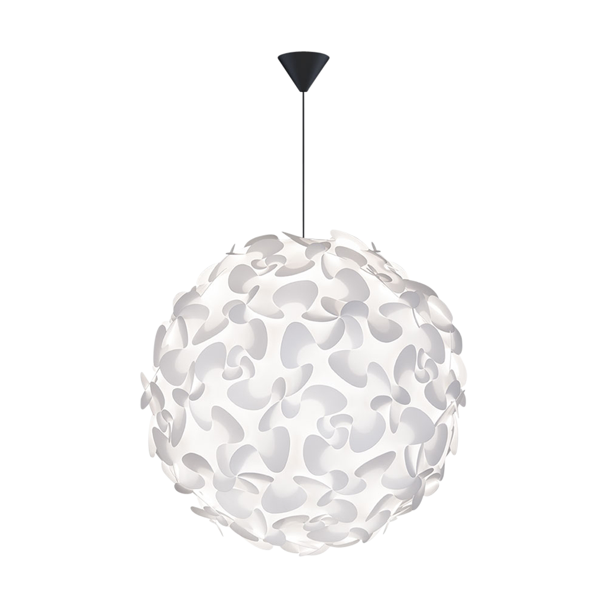 Lora X-Large hanglamp white - met koordset zwart - Ø 75 cm