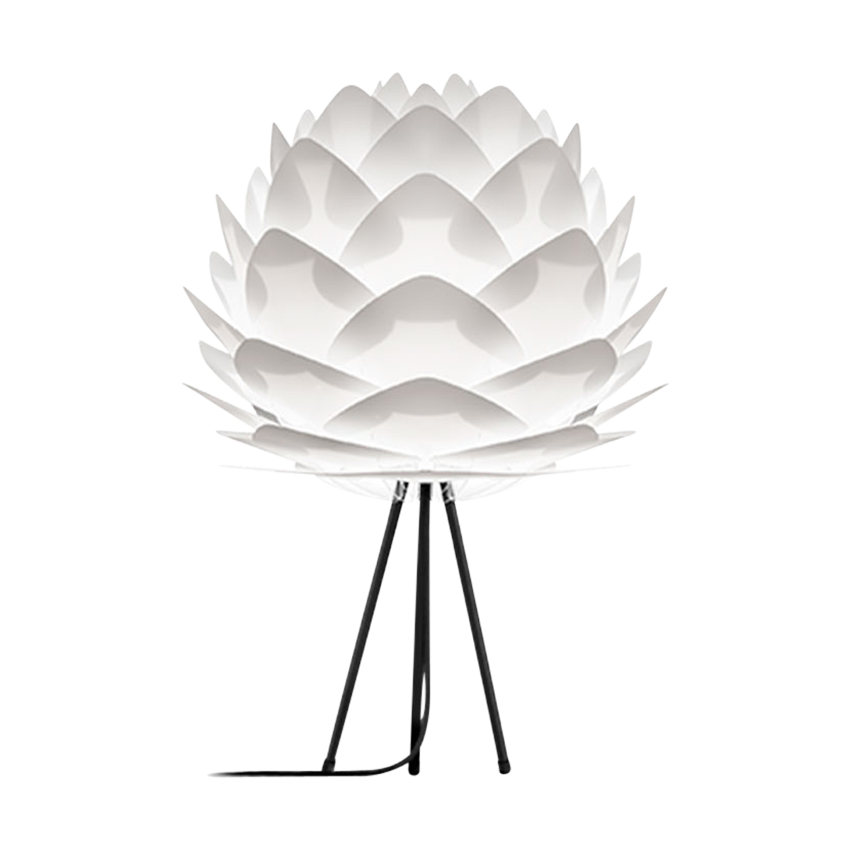 Silvia Medium tafellamp white - met tripod zwart - Ø 50 cm