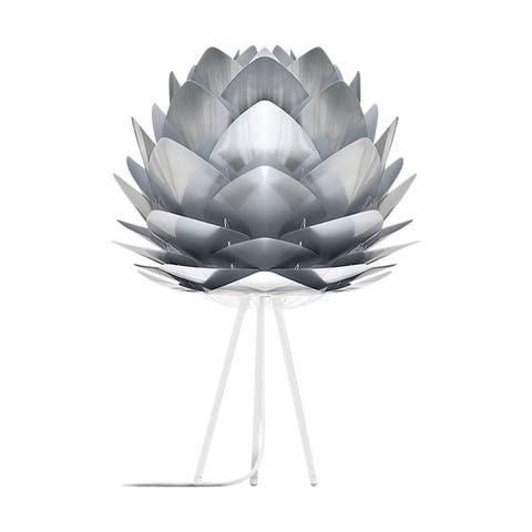 Silvia Medium tafellamp brushed steel - met tripod wit - Ø 50 cm