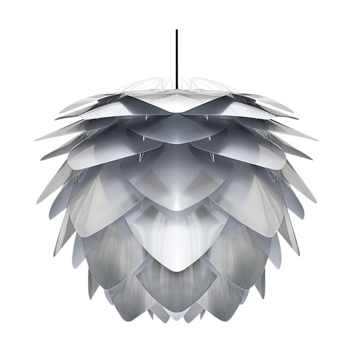 Silvia Medium hanglamp brushed steel - met koordset zwart - Ø 50 cm
