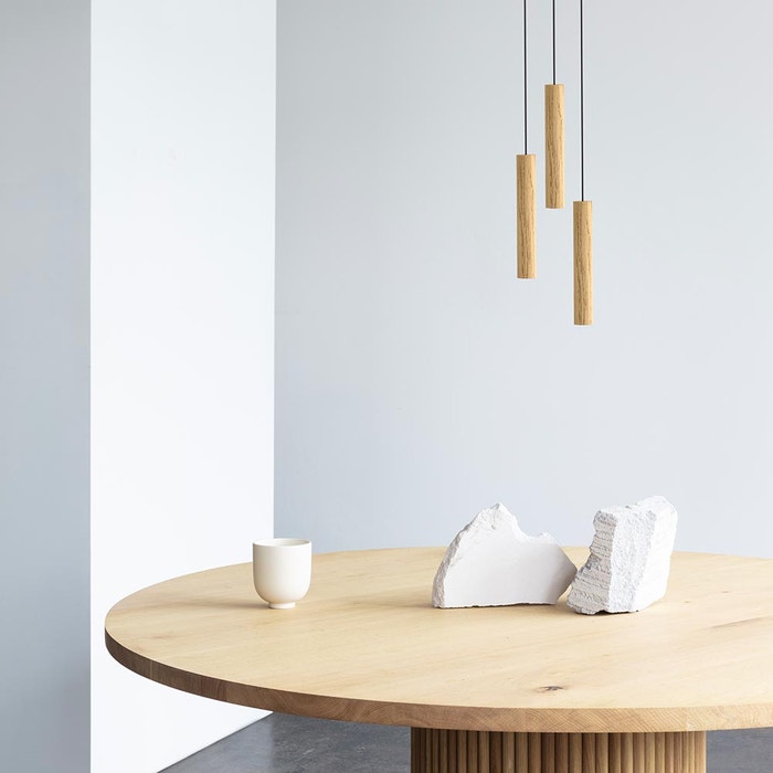Chimes Cluster 3 houten hanglamp naturel - set van 3 - oak
