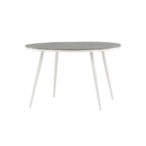 Aaron polywood tuintafel wit - Ø120 cm