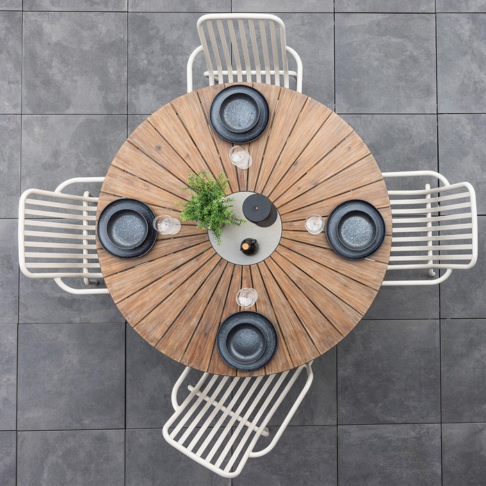 Robert houten tuintafel bruin - Ø140 cm - terrastafel - eettafel buiten - 6 persoons - acacia