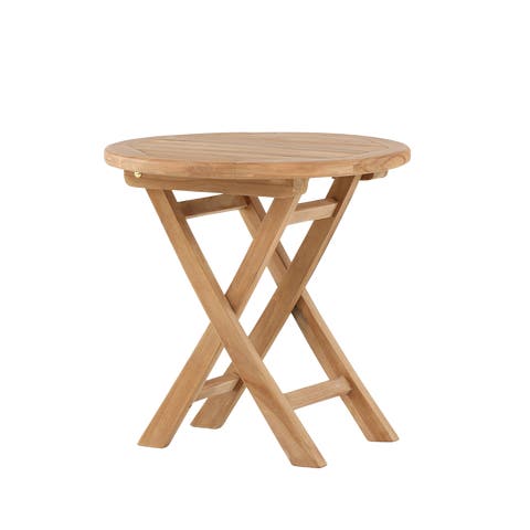 Frida houten tuin bijzettafel naturel - Ø 50 cm