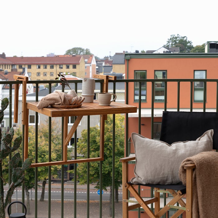Sigrid balkontafel hout naturel - hangtafel - balkon tafeltje - hangen - opklapbaar - inklapbaar