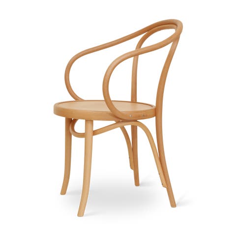 Venice No. 9 houten eetkamerstoel met armleuningen naturel