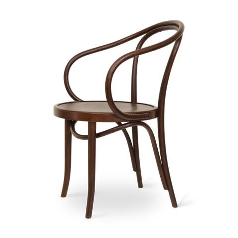 Venice No. 9 houten eetkamerstoel met armleuningen walnoot