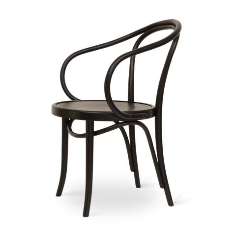 Venice No. 9 houten eetkamerstoel met armleuningen zwart gebeitst