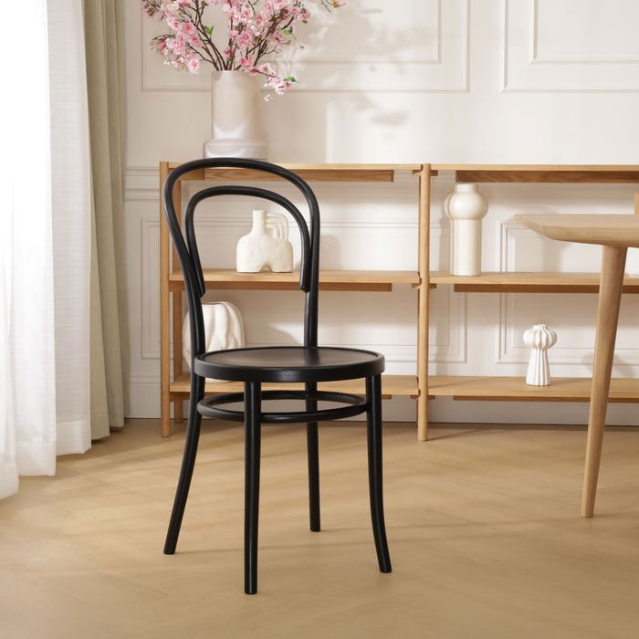 Vienna Thonet No. 14 houten bistrostoel zwart - eetkamerstoel - 214 - 218 - Buighout - Retro - Klassieker - Jaren 50