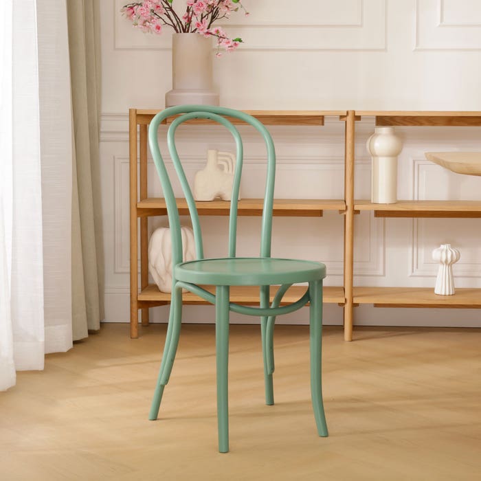 Vienna Thonet No. 18 houten bistrostoel lichtgroen - eetkamerstoel - klassiek - A18 - 214 - 218 - retro - buighouten