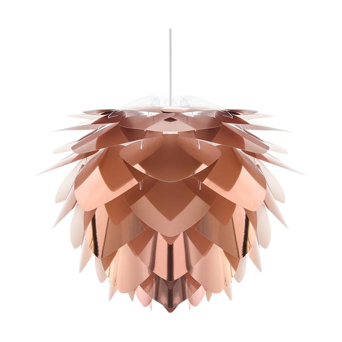 Silvia Mini hanglamp copper - met koordset wit - Ø 32 cm