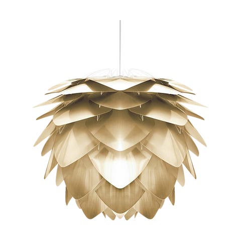 Silvia Mini hanglamp brushed brass - met koordset wit - Ø 32 cm