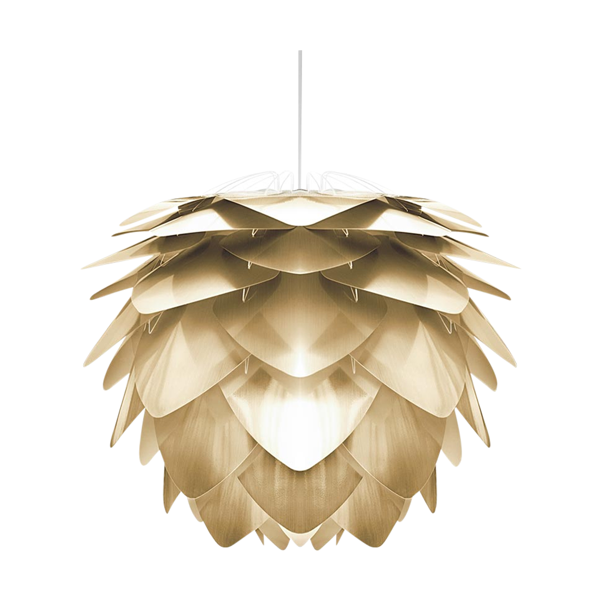 Silvia Mini hanglamp brushed brass - met koordset wit - Ø 32 cm