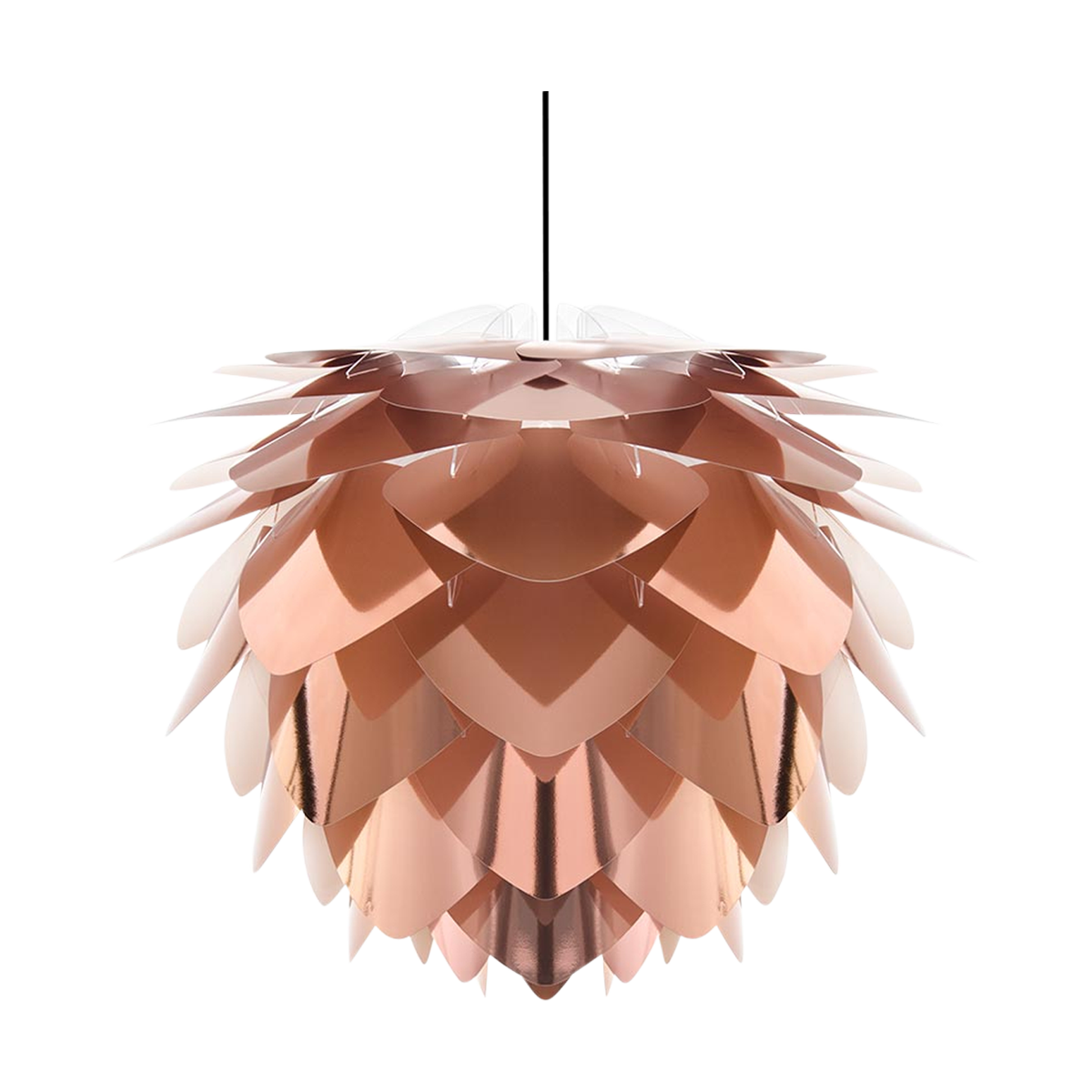 Silvia Mini hanglamp copper - met koordset zwart - Ø 32 cm