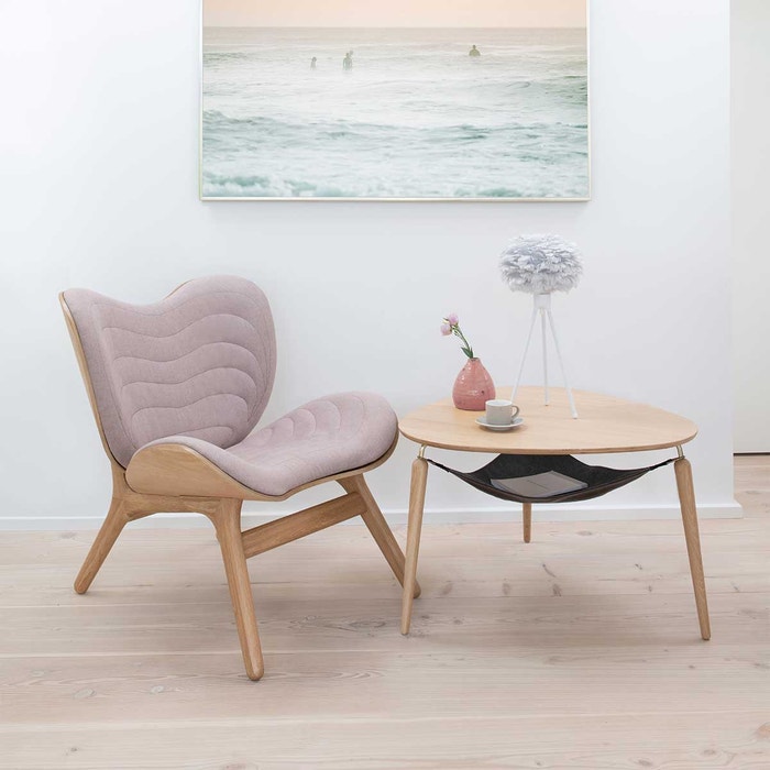 A Conversation Piece houten fauteuil dusty rose - roze - lounge stoel - scandinavisch