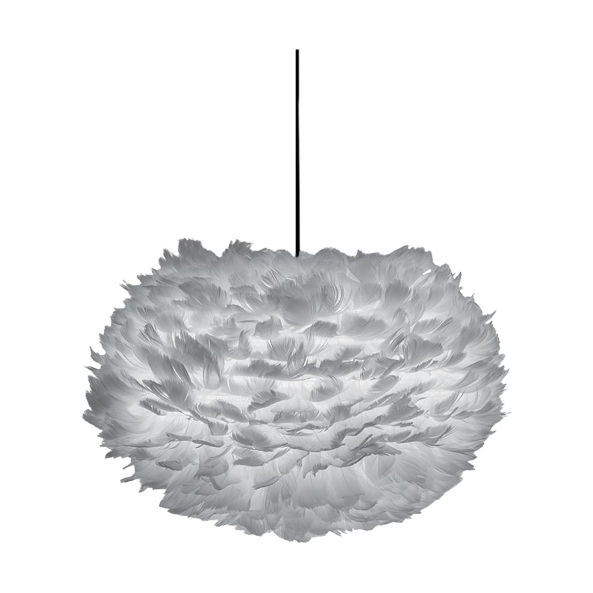Eos Medium hanglamp light grey - met koordset zwart - Ø 45 cm