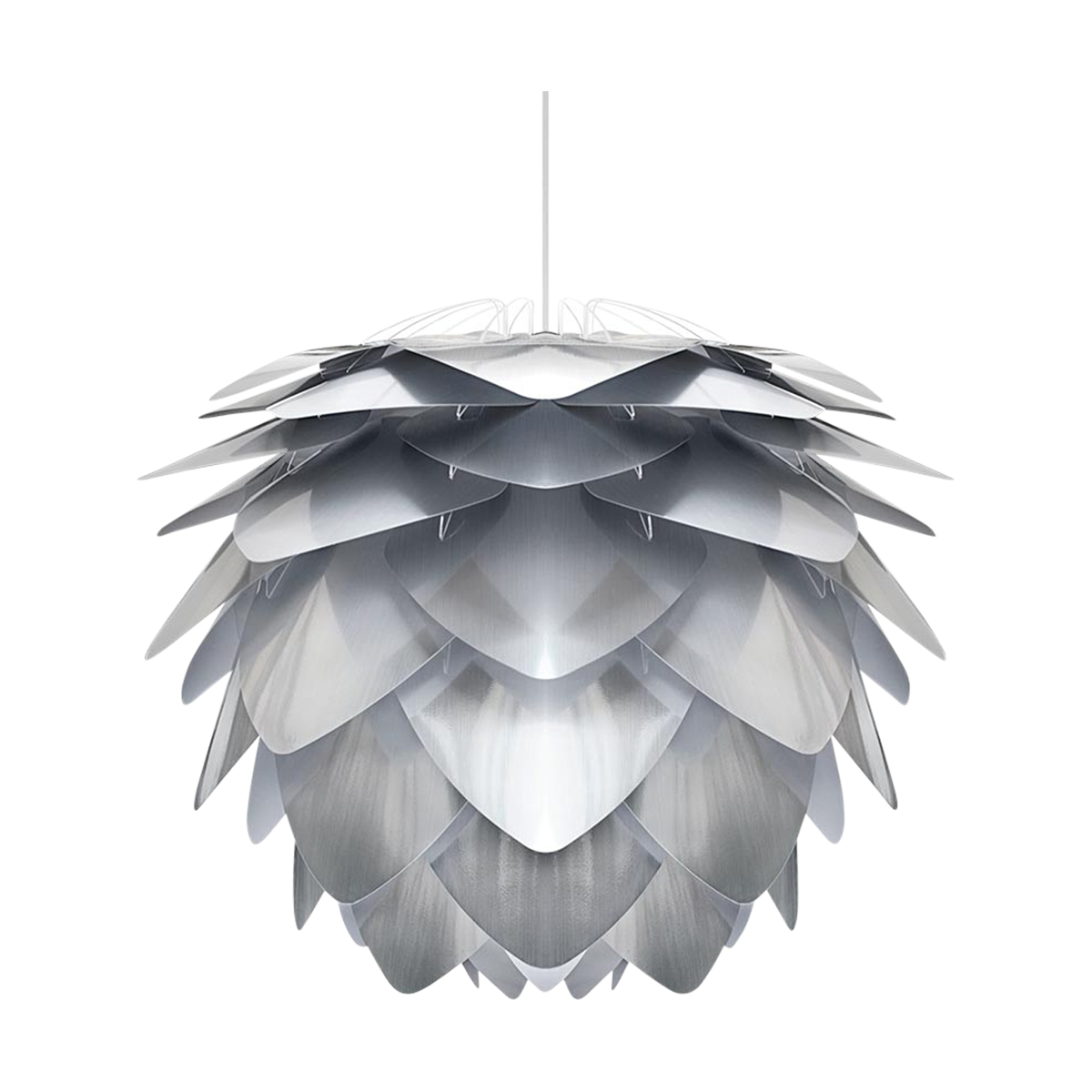 Silvia Mini hanglamp brushed steel - met koordset wit - Ø 32 cm