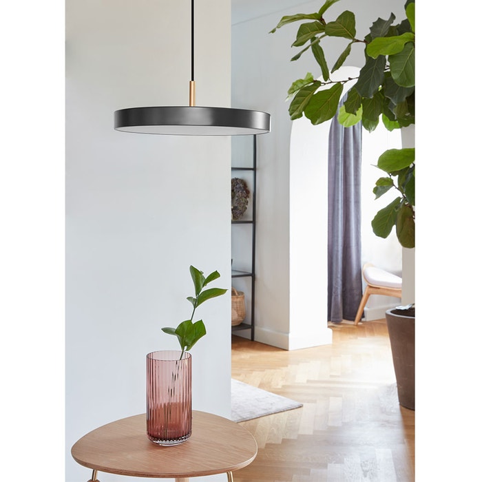 Asteria Mini hanglamp anthracite grey - met koordset - Ø31 cm - donkergrijs