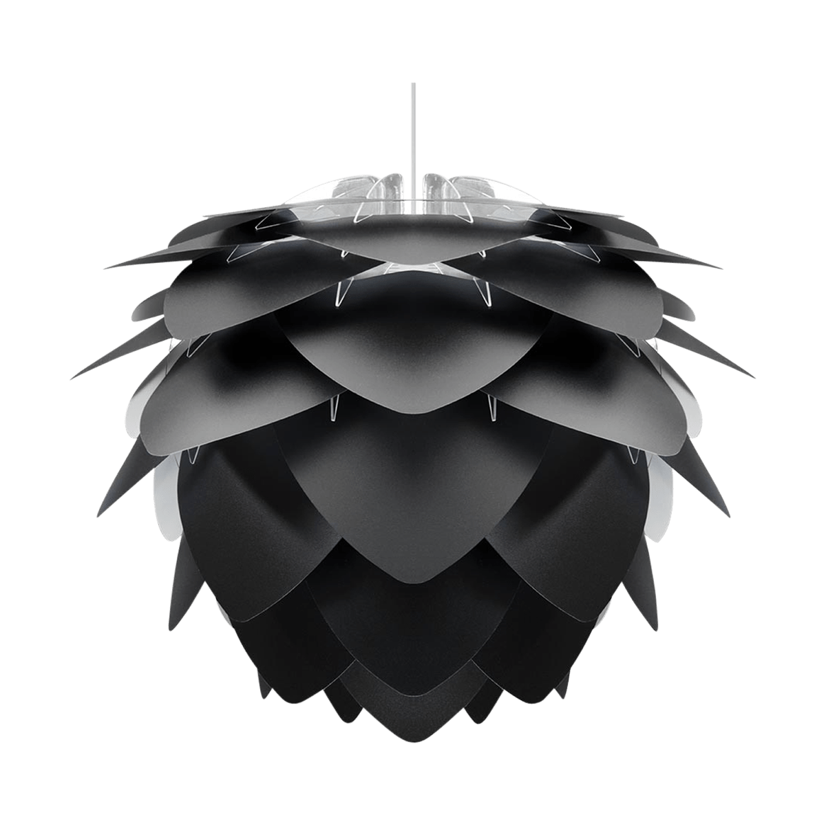 Silvia Medium hanglamp black - met koordset wit - Ø 50 cm