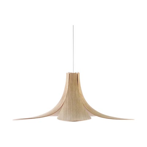 Jazz houten hanglamp naturel - met koordset wit - Ø 65 x 24 cm