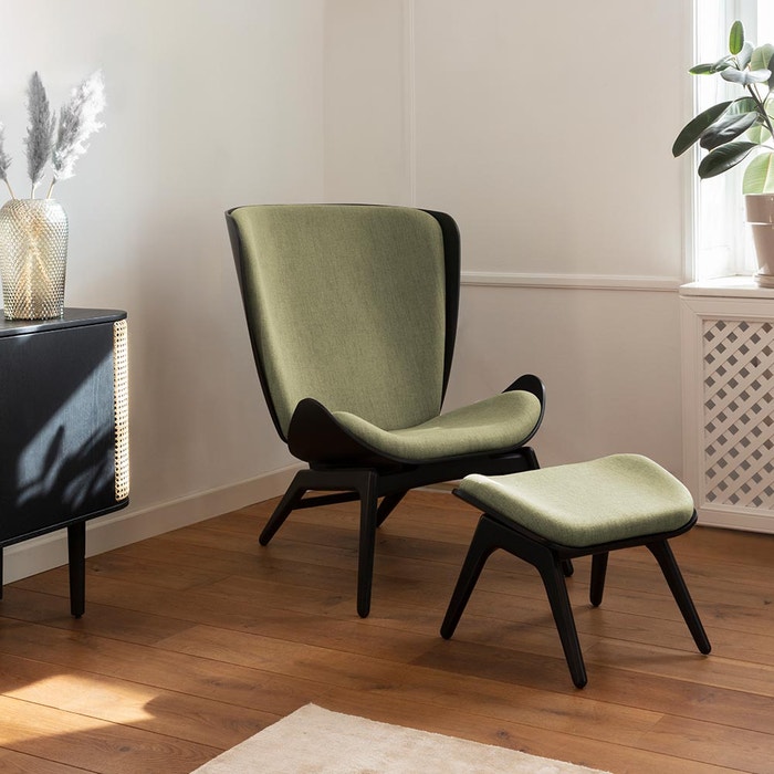 The Reader zwart houten fauteuil spring green  - groen - loungestoel