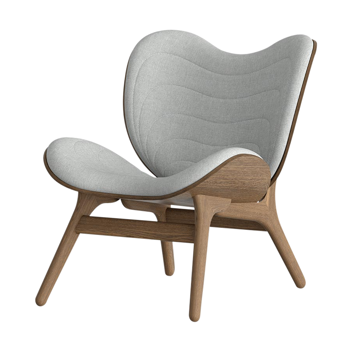 A Conversation Piece walnoot houten fauteuil silver grey