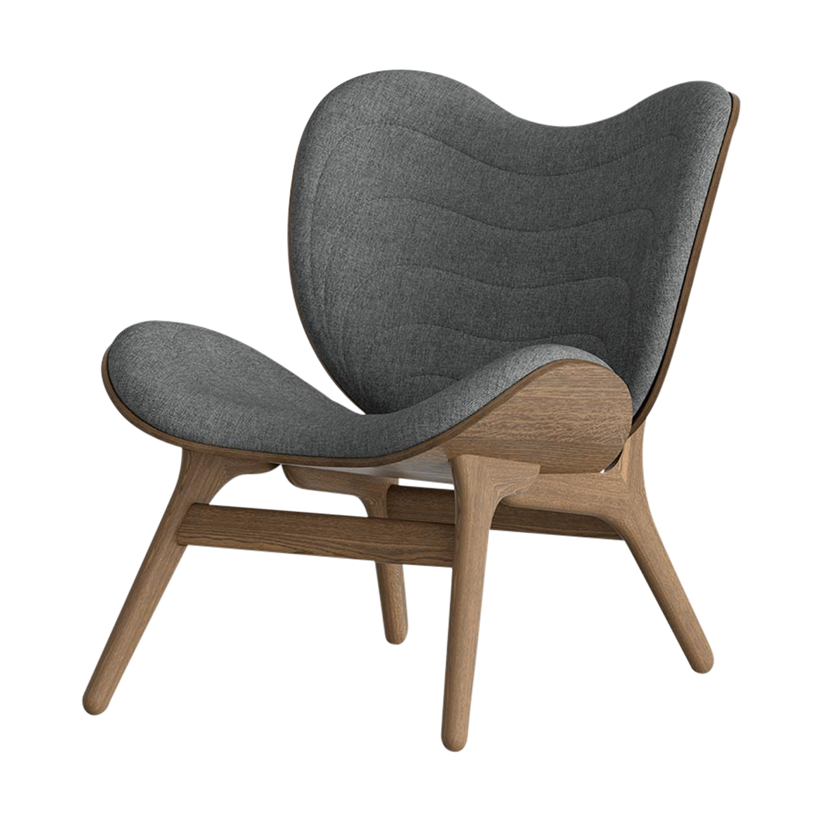 A Conversation Piece walnoot houten fauteuil slate grey