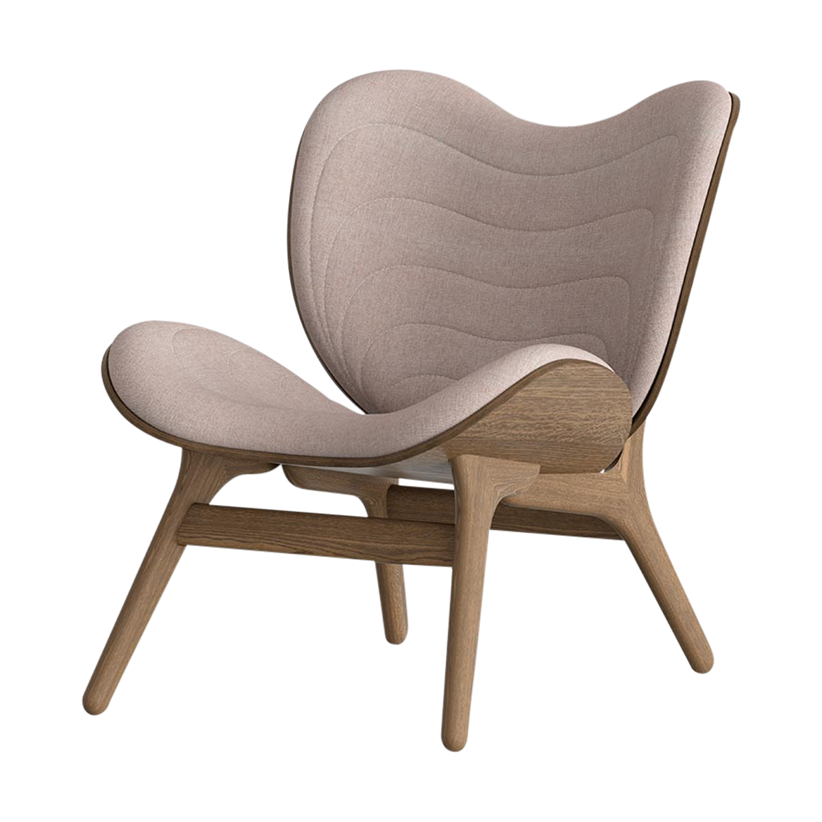 A Conversation Piece walnoot houten fauteuil dusty rose