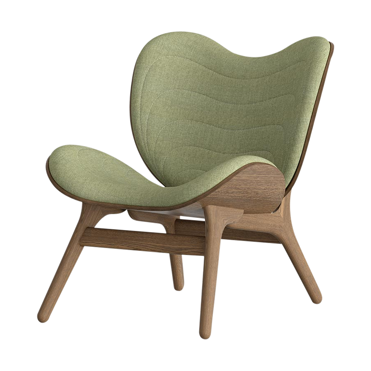 A Conversation Piece walnoot houten fauteuil spring green