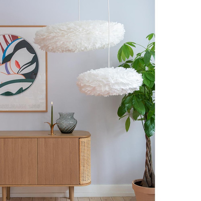 Eos Esther Large hanglamp white - met koordset wit - Ø 79 cm - witte - verenlamp