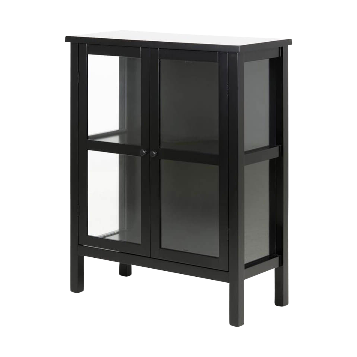 Fender vitrinekast zwart - 80 x 99 cm