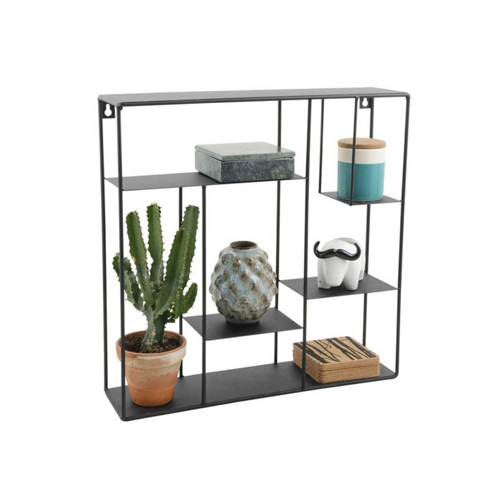 Jet metalen wandrek zwart - wandframe - opbergrek