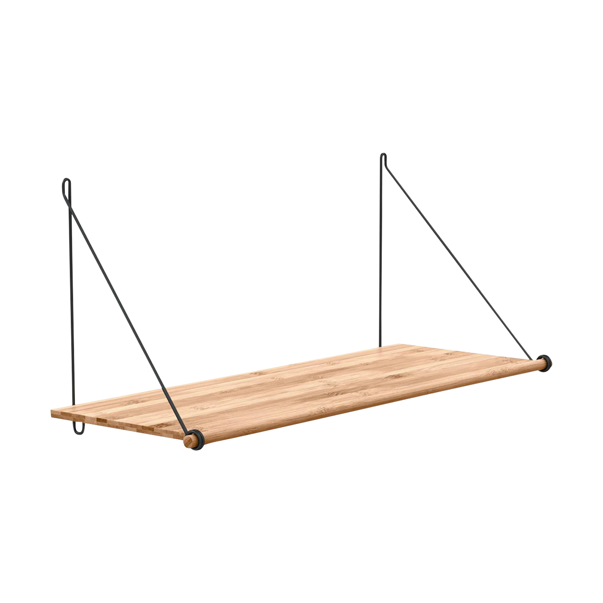 Loop Shelf - Bamboe boekenplank - Zwart - B72 x H31 x D26  cm