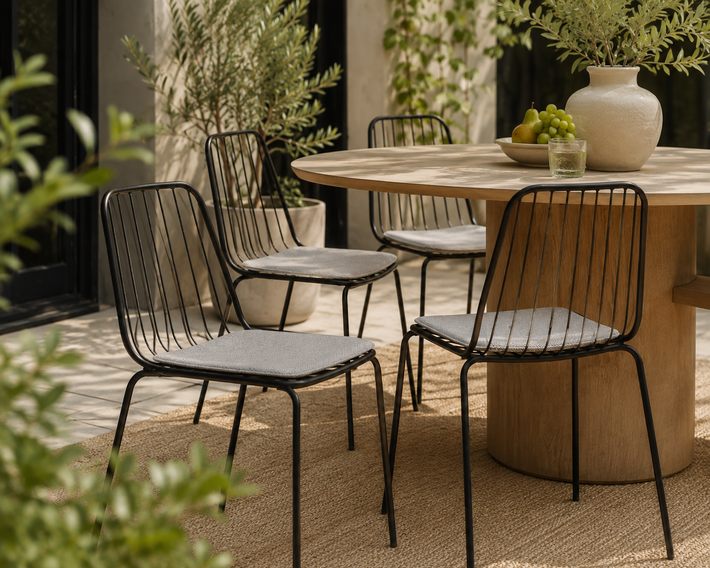 Zitkussen voor eetkamerstoel of tuinstoel - Set van 4 - 44 x 37 - stoelkussen