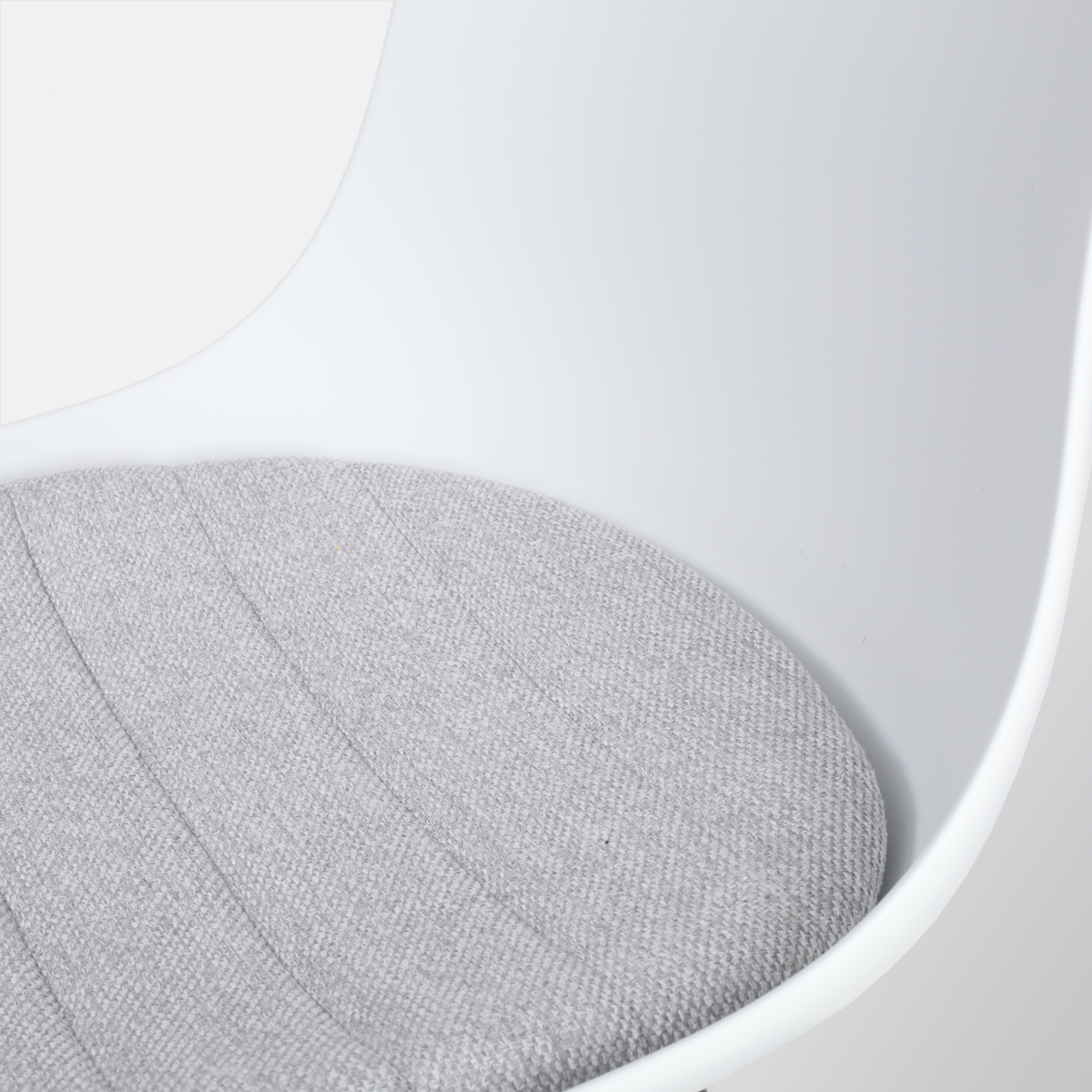 slanke barkruk wit en lichtgrijs zitkussen - wit onderstel - 75 cm