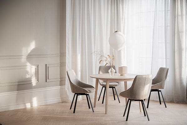 hoeveel eetkamerstoelen passen er aan een ronde eettafel?